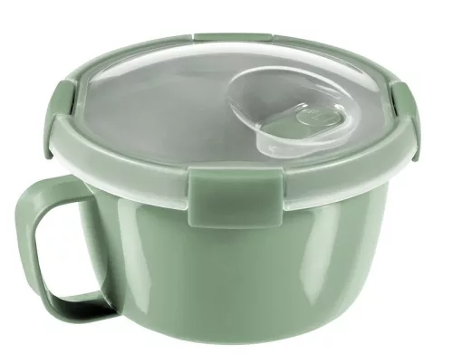 Curver leveses ételtároló bögre füllel és gőzszeleppel – 900 ml, halványzöld
