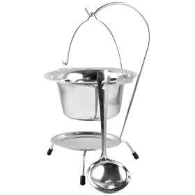   MagicHome, Rozsdamentes acél mini bogrács állvánnyal és merőkanállal, 800 ml