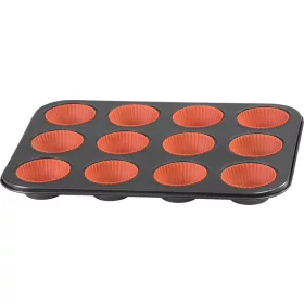   MagicHome 12 részes muffin sütőforma 12 db szilikon formával – 35 × 26,5 × 3 cm