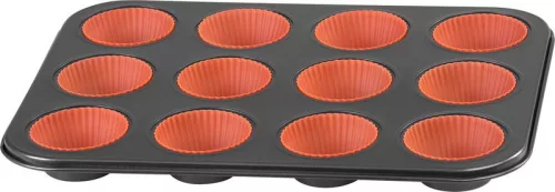 MagicHome 12 részes muffin sütőforma 12 db szilikon formával – 35 × 26,5 × 3 cm