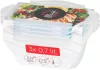 MagicHome téglalap alakú ételtároló doboz készlet – 3 × 700 ml