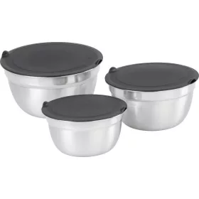   MagicHome rozsdamentes acél tálkészlet fedéllel – 3 db, Ø 14/16/18 cm