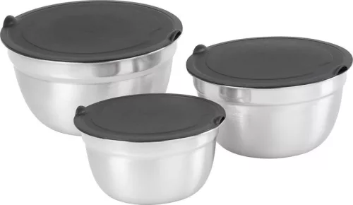 MagicHome rozsdamentes acél tálkészlet fedéllel – 3 db, Ø 14/16/18 cm