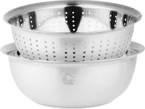 MagicHome rozsdamentes acél szűrőtál gyűjtőtállal – Ø 26,5 cm