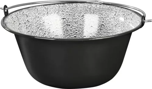 MagicHome zománcozott bogrács – 12 liter, Ø 39,8 × 18 cm, fekete-szürke