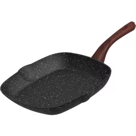   MagicHome Black Marble Line négyzet alakú grillserpenyő 2 rétegű márványhatású tapadásmentes bevonattal – 28 × 28 cm