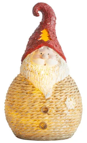 MagicHome, Karácsonyi figura, Mikulás, LED, polirezin, 19,5 cm