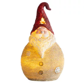   MagicHome, Karácsonyi figura, Mikulás, LED, polirezin, 3xAAA, 28,5 cm
