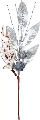 Ág MagicHome Vianoce, karácsonyi, ezüst, 31 cm