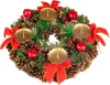 MagicHome, karácsonyi koszorú, természetes, adventi, piros, 25 cm