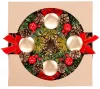 MagicHome, karácsonyi koszorú, természetes, adventi, piros, 25 cm