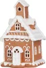 Dekoráció MagicHome Karácsonyi, házikó, havas, polirezin, 10,3x11,1x19 cm