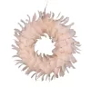 MagicHome, karácsonyi koszorú, tollas, rózsaszín, függő, 35 cm
