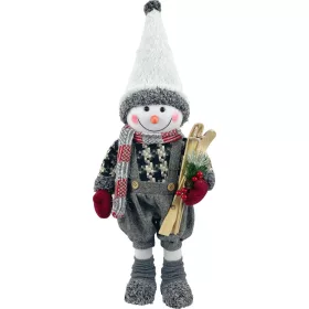   MagicHome, Karácsonyi dekoráció, hóember fiú sílécekkel, 60 cm