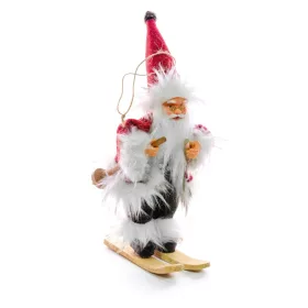   MagicHome, Karácsonyi dekoráció, Mikulás síléceken, 18 cm