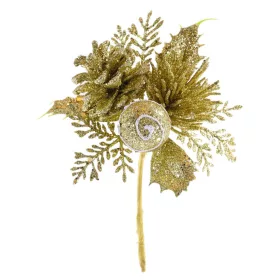 MagicHome, Karácsonyi ág, tobozzal, arany, 15 cm