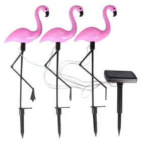   Strend Pro 7193, Napelemes lámpa, Flamingók, 3 db, 18x6x52 cm, 3x2 LED, AA