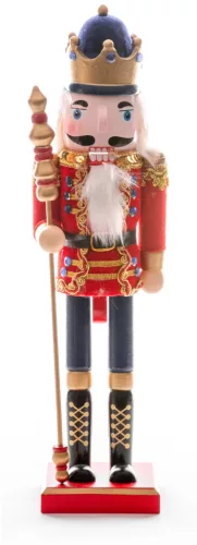 MagicHome, Karácsonyi figura, 38cm, Diótörő koronával, fa