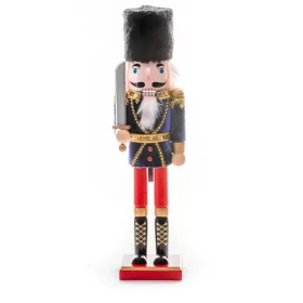   MagicHome, Karácsonyi figura, 38cm, Diótörő báránybőr sapkával, fa