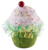 MagicHome, Karácsonyi dekoráció, cukorkás muffin, zöld, függő, 7x7x11 cm