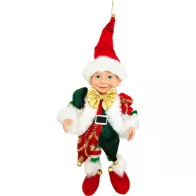   Dekoráció MagicHome Karácsonyi, manó, textil, piros-zöld, 14/35 cm