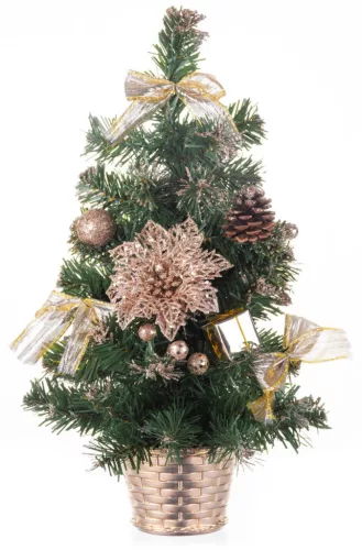 MagicHome Karácsonyi, díszített Karácsonyfa, bronz, 40 cm