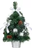 MagicHome Karácsonyi, díszített Karácsonyfa, ezüst, masni, 40 cm
