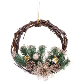   MagicHome, karácsonyi koszorú, természetes, függő, 30 cm