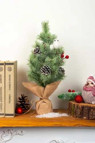 MagicHome Karácsonyi, díszített Karácsonyfa, natúr, 36 cm