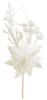 MagicHome, Karácsonyi ág, mikulásvirággal, fehér, 19 cm, 6 db