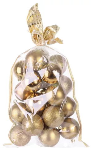 MagicHome, Karácsonyi Gömbök, 20 db, 6 cm, arany