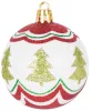 MagicHome, Karácsonyi Gömbök, 9 db, piros - zöld, dekorációval, 6 cm