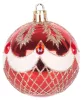 MagicHome, Karácsonyi Gömbök, 9 db, piros ornamentikával, 6 cm