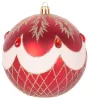 MagicHome, Karácsonyi Gömbök, 4 db, piros, ornamentikával, 10 cm