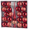 MagicHome, Karácsonyi gömbkészlet, 21 db, 6 cm, piros, csúcs