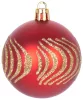 MagicHome, Karácsonyi gömbkészlet, 21 db, 6 cm, piros, csúcs