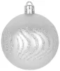 MagicHome, Karácsonyi gömbkészlet, 21 db, 6 cm, ezüst, csúcs