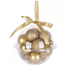 MagicHome, Karácsonyi gömbök, 12 db, 3 cm, arany