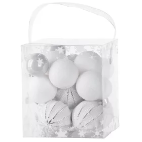   MagicHome, Karácsonyi Gömbök, 31 db, fehér - ezüst, vegyes, 6-3 cm