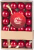 MagicHome, Karácsonyi Gömbök, 24 db, készlet, piros, 3 cm
