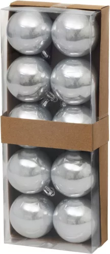 MagicHome, Karácsonyi Gömbök, 10 db, fehér, 5 cm