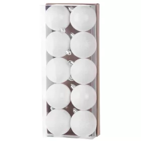 MagicHome, Karácsonyi Gömbök, 10 db, fehér, 6 cm