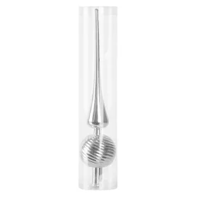MagicHome, Karácsonyfa csúcsdísz, ezüst, 1 db, 28 cm