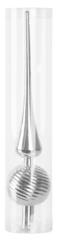 MagicHome, Karácsonyfa csúcsdísz, ezüst, 1 db, 28 cm