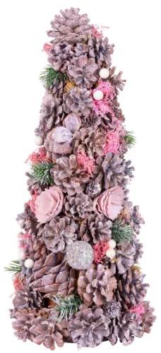 MagicHome Karácsonyi, díszített Karácsonyfa, rózsaszín, 40 cm