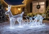 MagicHome, Karácsonyi dekoráció, rénszarvas szánkóval, 312x LED hideg fehér, 230V, 50 Hz, kültéri, 59x132x30 cm