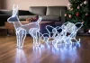 MagicHome, Karácsonyi dekoráció, rénszarvas szánkóval, 312x LED hideg fehér, 230V, 50 Hz, kültéri, 59x132x30 cm