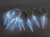 MagicHome, Karácsonyi Jégcsapfüzér, 12x hideg fehér LED, 12 jégcsap, 3xAA, IP44, kültéri