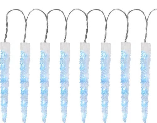 MagicHome, Karácsonyi Jégcsapfüzér, 65x jégkék LED, 8 funkció, 230 V, 50 Hz, IP44, kültéri