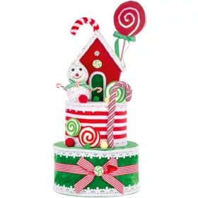 MagicHome, Karácsony dekoráció, cukorka torta, 27x57 cm